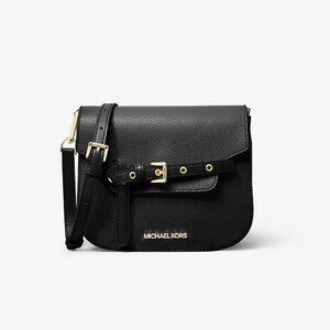 MICHAEL Michael Kor Emilia Small Leather Crossbody Bag BLACK